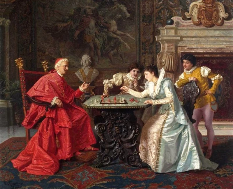 Il cardinale gioca a scacchi